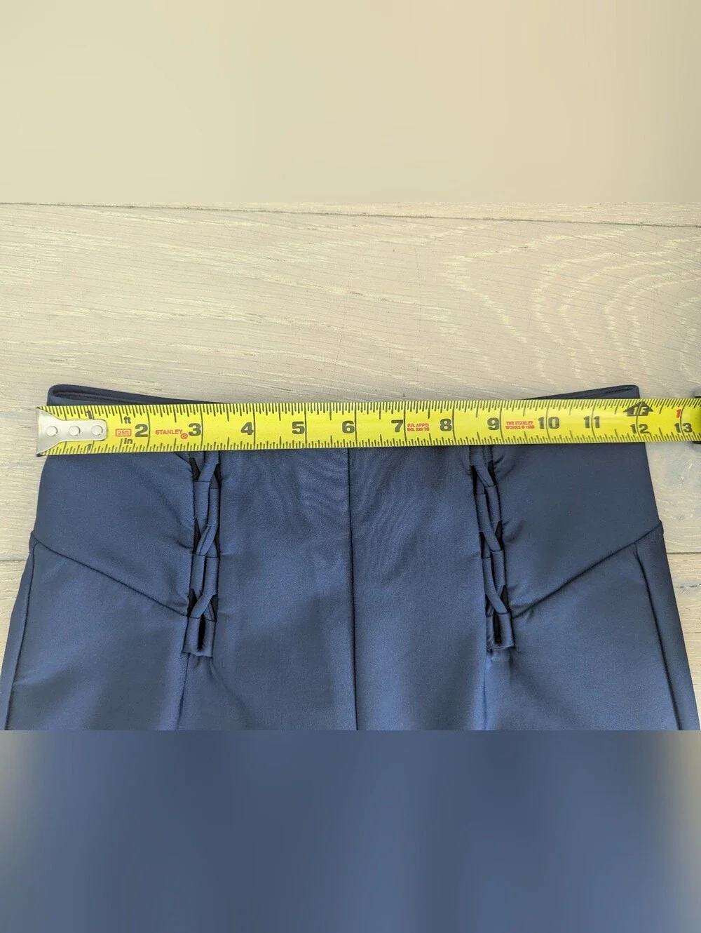 CARBON 38 Navy Wide Leg Trousers with High Rise Waist; Size S, 33.5" Inseam - Picture 8 of 9